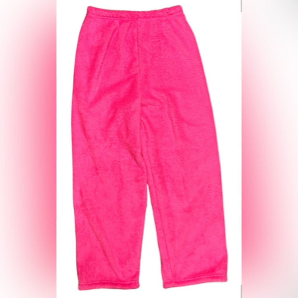 NWT Made with Love and Kisses Hot Pink Plush Pajama Pants Girls Size 12/14